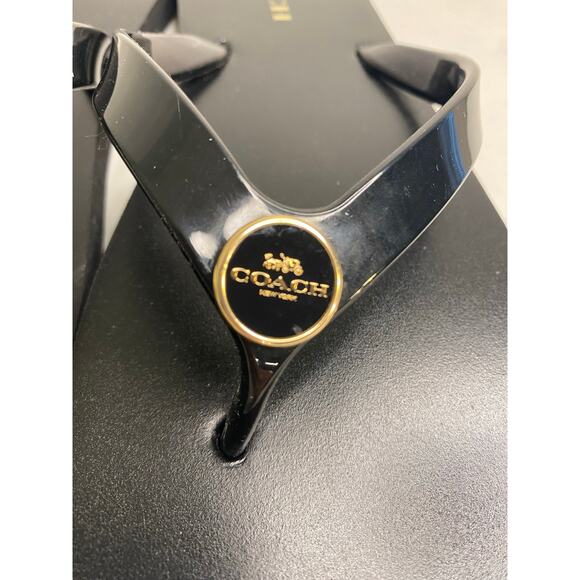 Womens Coach Zayn Black Flip Flop Sandals Size Large 9 10 Rubber Coated - Picture 4 of 14